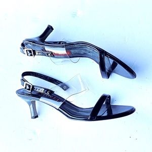 Black Clear Vaneli Summer Patten Sandal 7.5